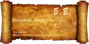 Bocskai Beatrix névjegykártya